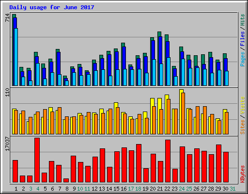 Daily usage for June 2017