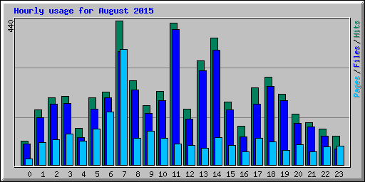 Hourly usage for August 2015