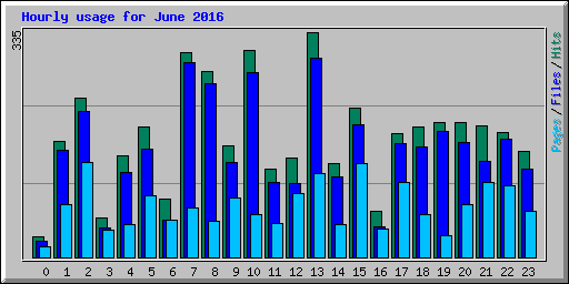 Hourly usage for June 2016