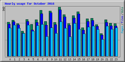 Hourly usage for October 2016