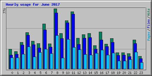 Hourly usage for June 2017
