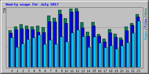 Hourly usage for July 2017