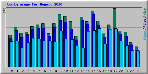 Hourly usage for August 2018