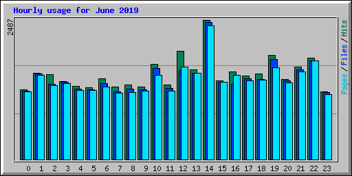 Hourly usage for June 2019