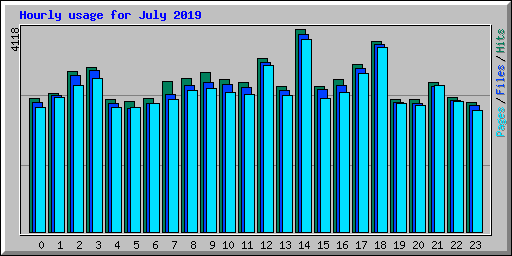 Hourly usage for July 2019