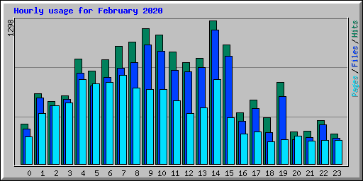 Hourly usage for February 2020