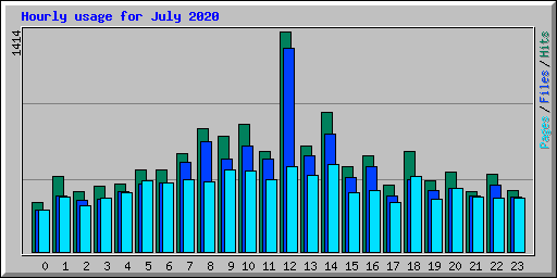 Hourly usage for July 2020