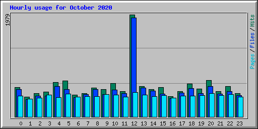 Hourly usage for October 2020