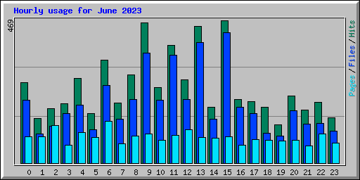 Hourly usage for June 2023