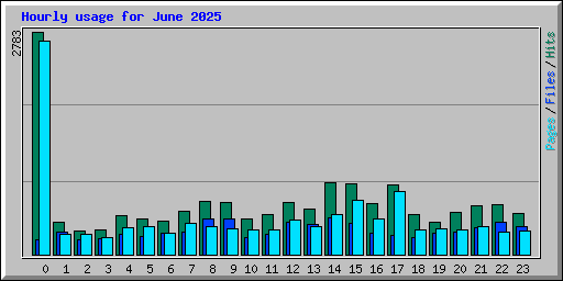 Hourly usage for June 2025