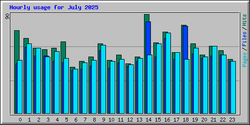 Hourly usage for July 2025